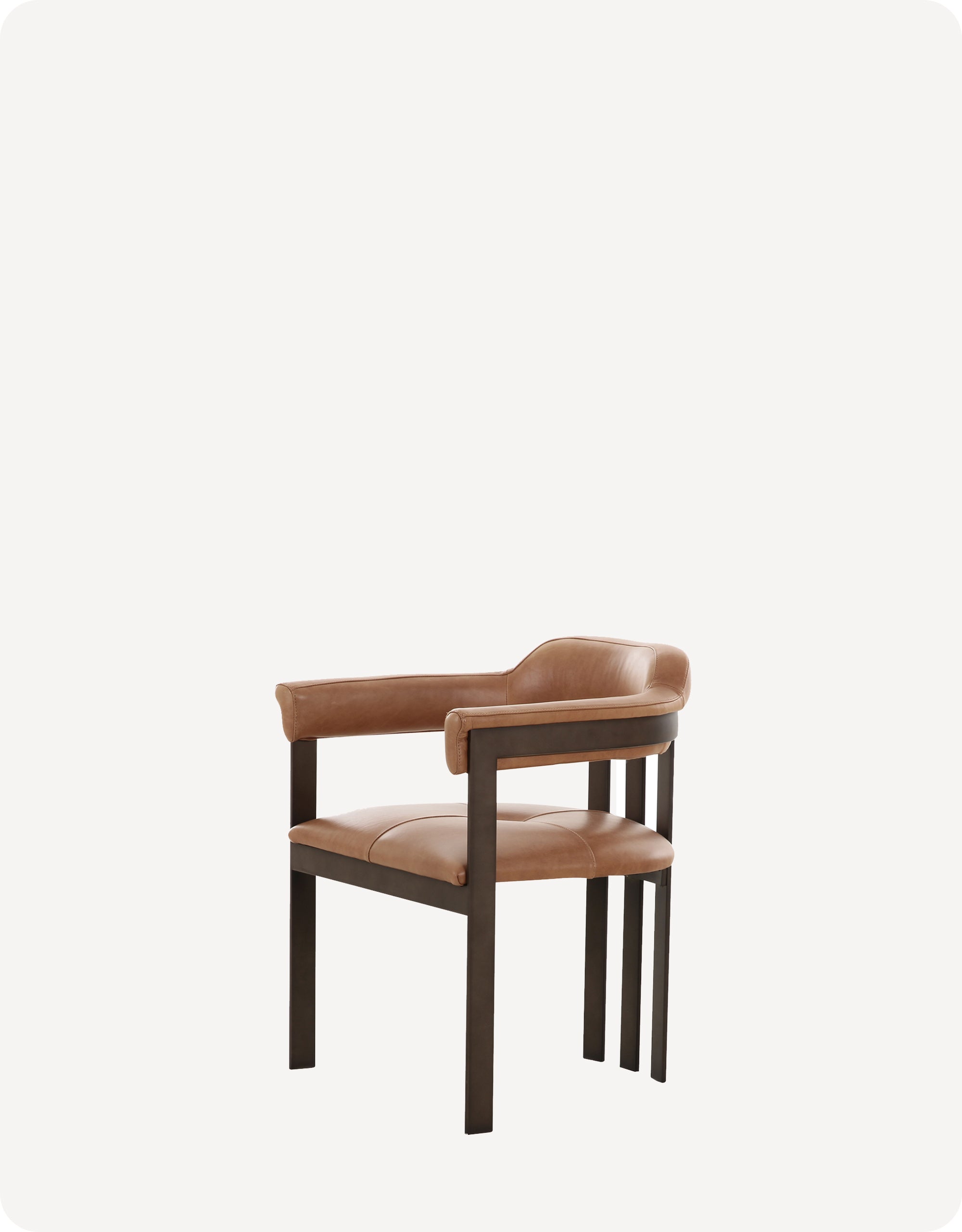 Alexander Dining Chair With Leather, Chaps Saddle - HuggyHomey