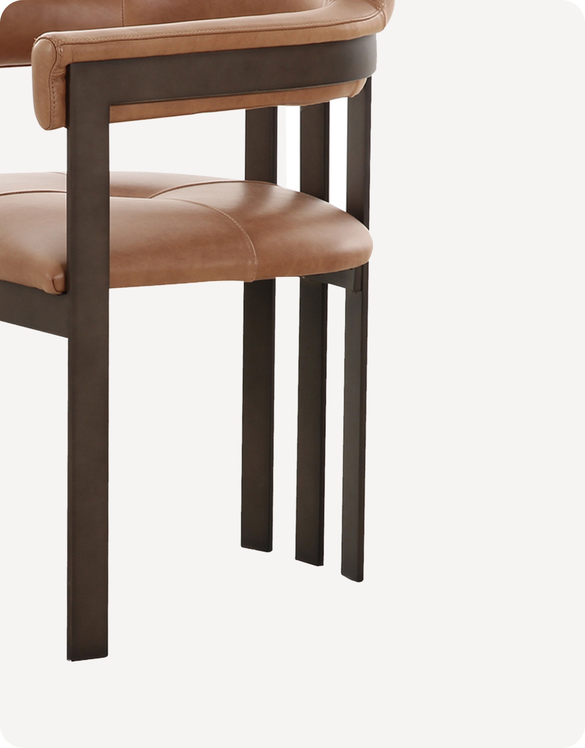 Alexander Dining Chair With Leather, Chaps Saddle - HuggyHomey