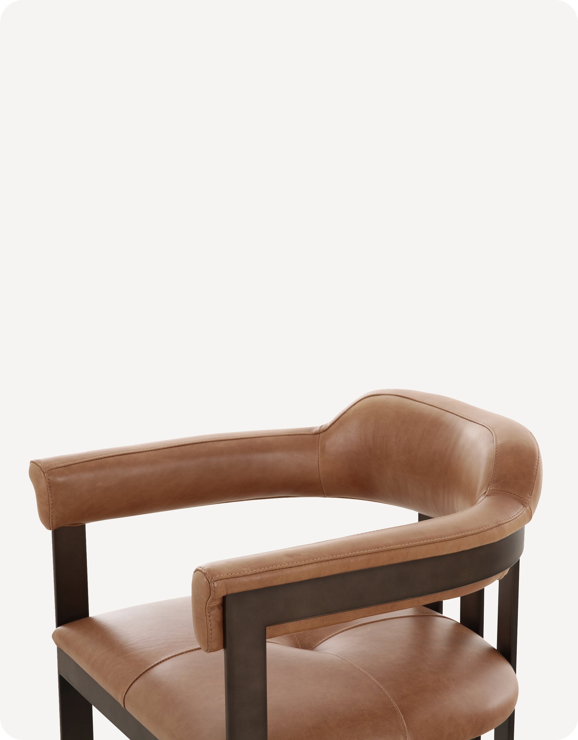 Alexander Dining Chair With Leather, Chaps Saddle - HuggyHomey