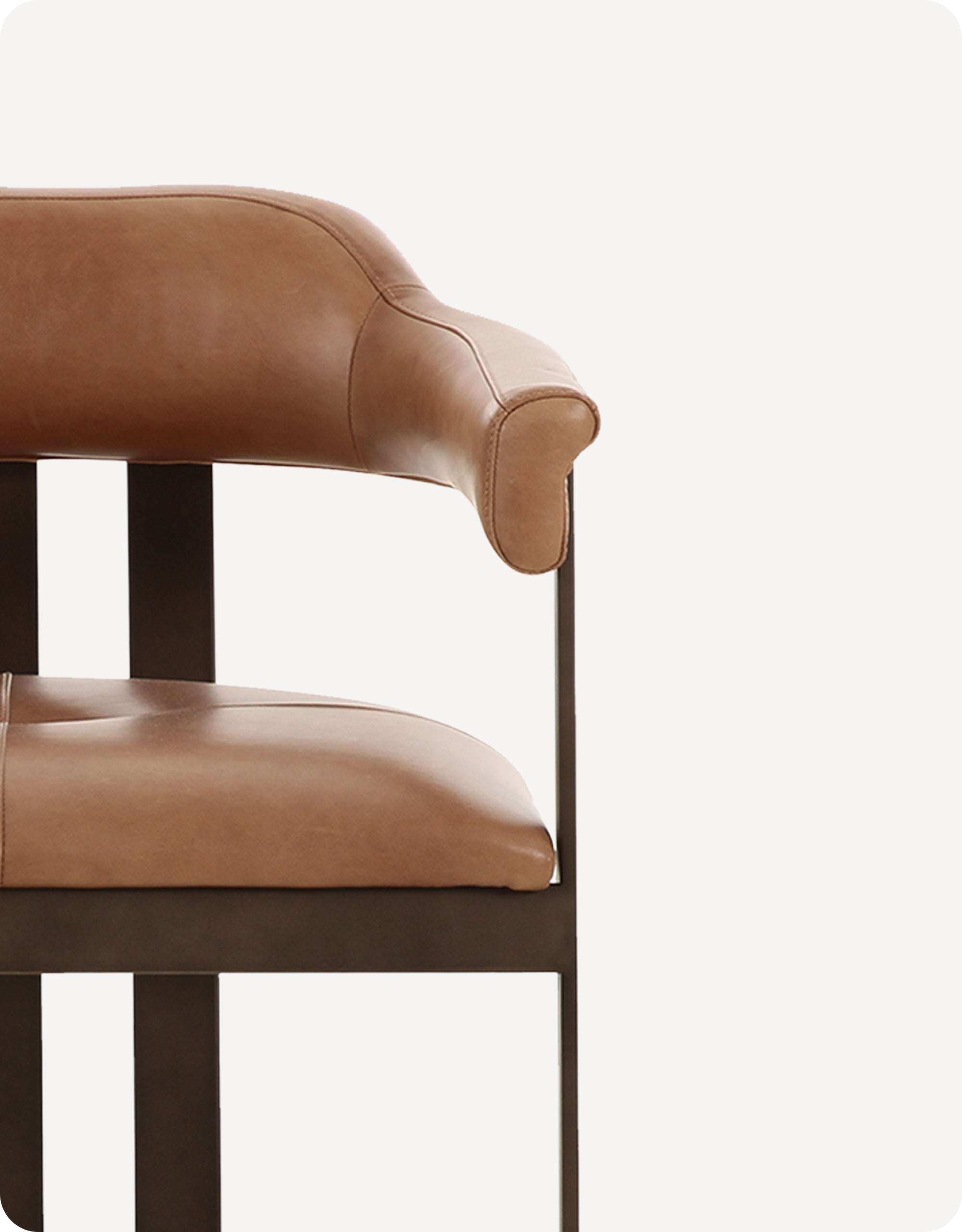 Alexander Dining Chair With Leather, Chaps Saddle - HuggyHomey