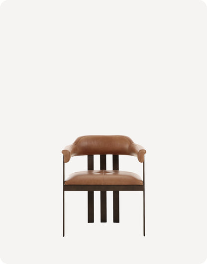 Alexander Dining Chair With Leather, Chaps Saddle