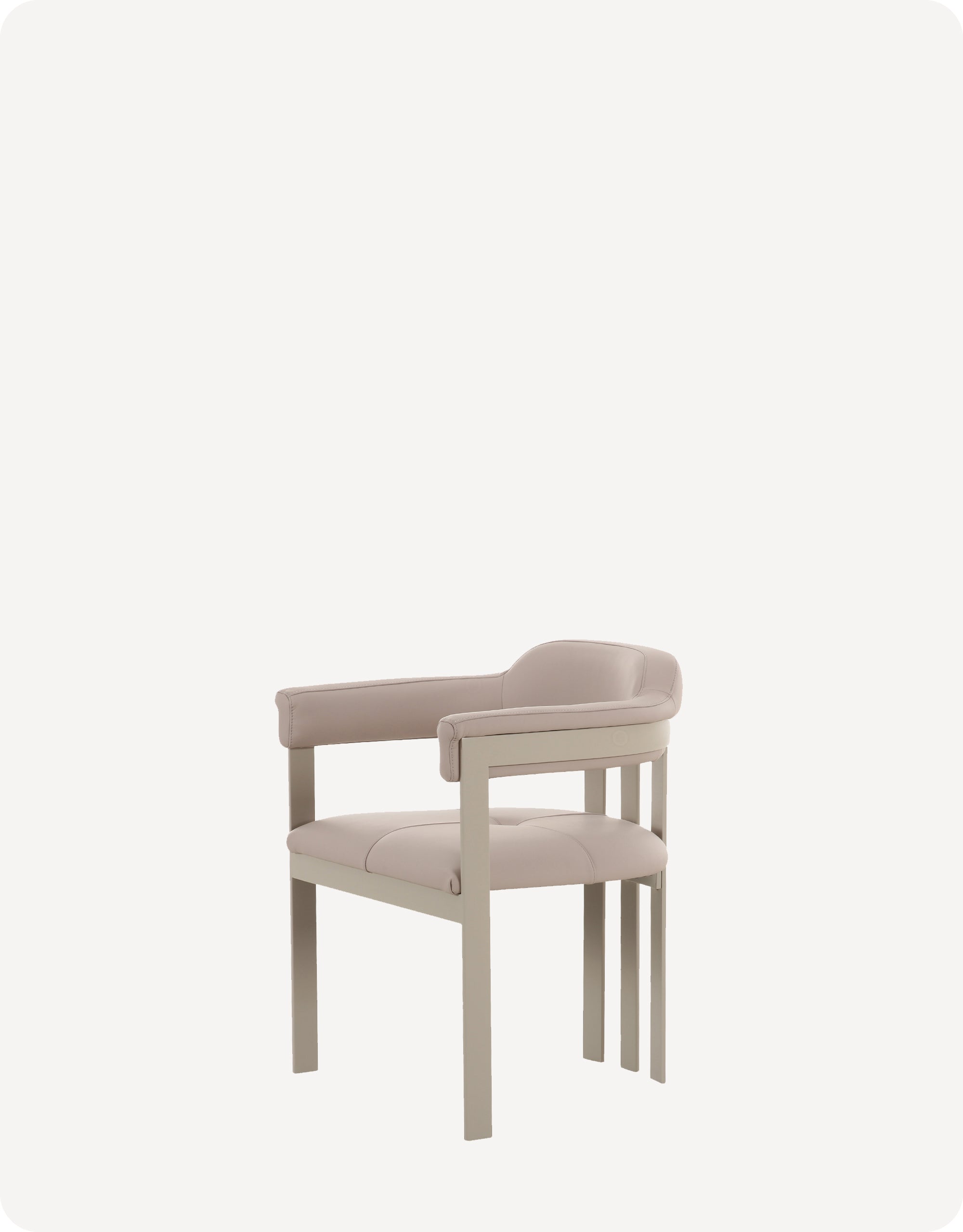 Alexander Dining Chair With Leather, Matte Taupe