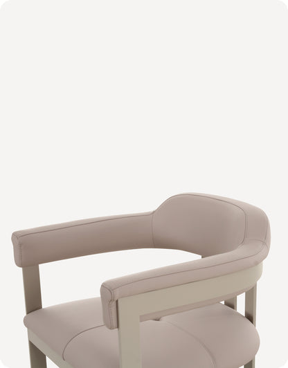 Alexander Dining Chair With Leather, Matte Taupe